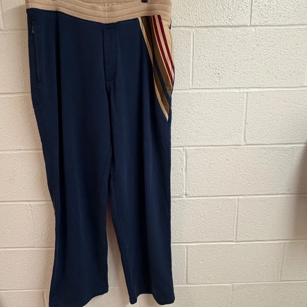 BRS Nike Mens Blue Ribbon Sports Retro Stripe Sweatpants Navy XL 36x33 Street
